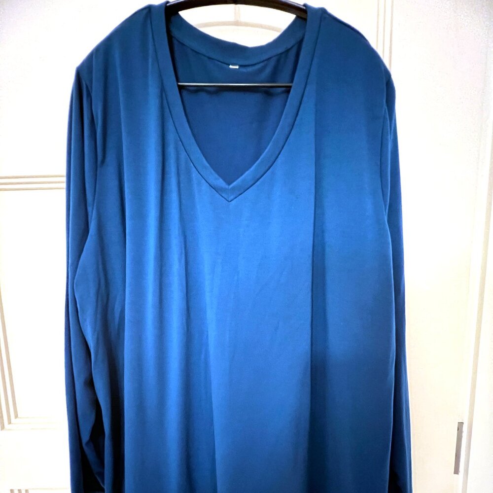 ECU - 3X - Vibrant Turquoise Teal Blue Long Sleeve T-Shirt